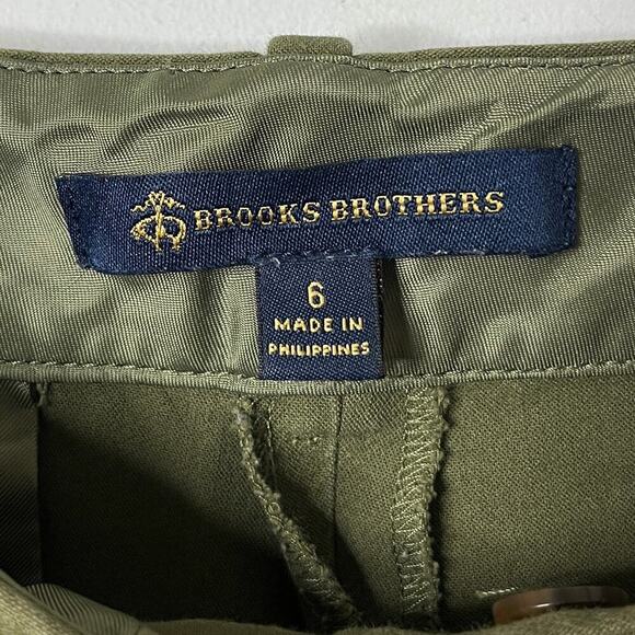 Brooks Brothers Women's Chino Pants Size 6 Green Cropped Ankle Mid Rise Stretch - Picture 4 of 6
